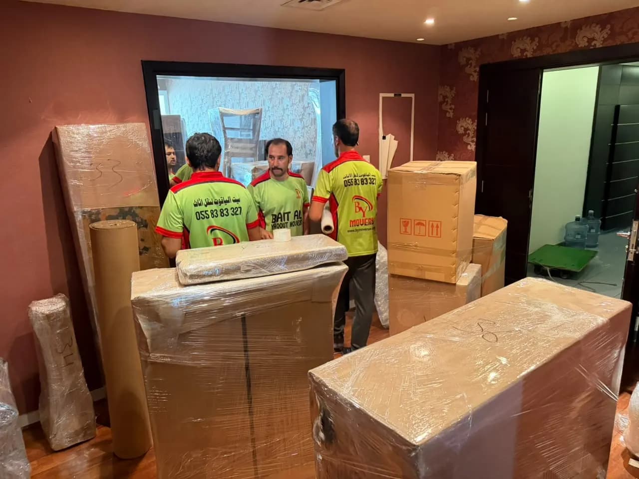 Packed boxes ready for a Dubai move